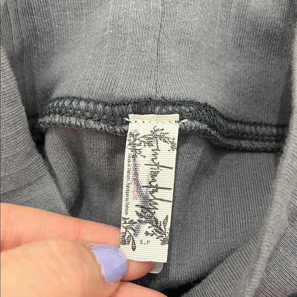 Free People The Rickie Mock Neck Grey Long Sleeve Top Size S - Picture 5 of 5